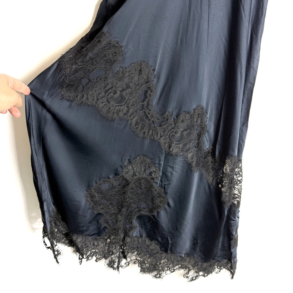 A.L.C. ALC Alessia Dress Navy Blue Lace Asymmetrical Midi Women Sz 4 - Picture 10 of 13